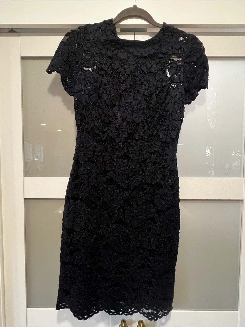 Ralph Lauren Navy Floral Lace Short-Sleeve Sheath Dress - Picture 2 of 5